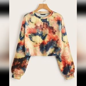 NWOT SHEIN Women's Drop Shoulder Tie Dye Pullover Shirt